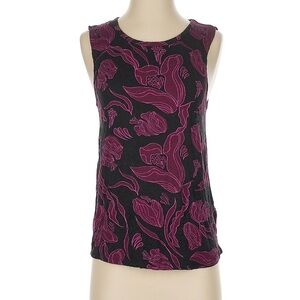 Modcloth Black and Purple Floral Tank Top